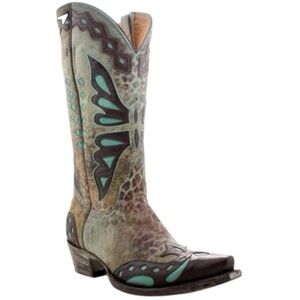Old Gringo Turquoise and Brown Heeled Boots